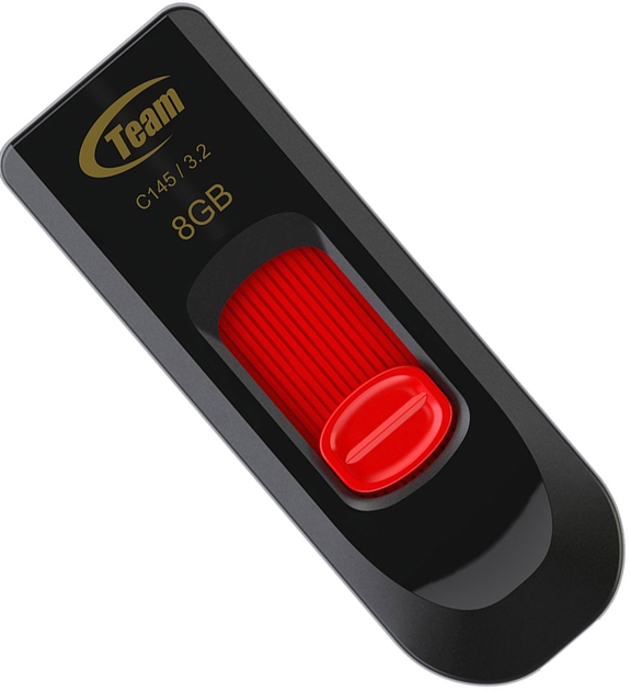 Флеш пам'ять USB Team Group C145 8GB USB 3.2 Type-A Red/Black (TC14538GR01) - зображення 1