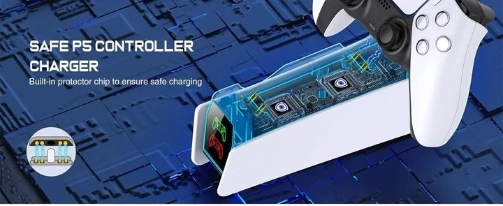 Станция для PlayStation 5 PS5 DualSense на 2 геймпада с LED RGB подсветкой Белый (52110305) - Фото 8 Станция для PlayStation 5 PS5 DualSense на 2 геймпада с LED RGB подсветкой Белый (52110305) - изображение 8
