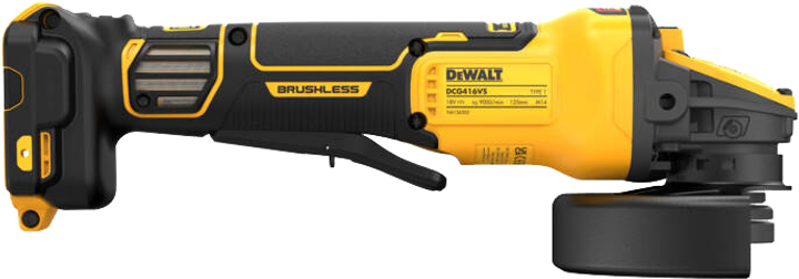 Шліфмашина кутова акумуляторна безщіткова DeWalt DCG416VSN без акумулятора та зарядного пристрою (5035048791493) - зображення 4