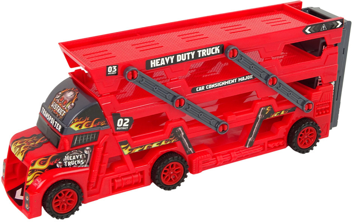 Автотранспортер LEAN Toys Transport Vehicle Heavy Duty Truck Розкладний з пусковою установкою і машинками (5905214977900) - зображення 3
