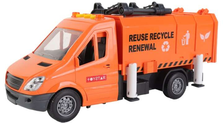 Śmieciarka Pro-Kids Garbage Truck Służby Pomocy 30 cm Pomarańczowa (5903943005093) - obraz 1