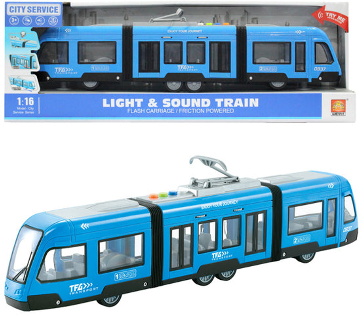 Tramwaj Askato City Service Light&Sound Train 21857 Niebieski (6901440121857) - obraz 1