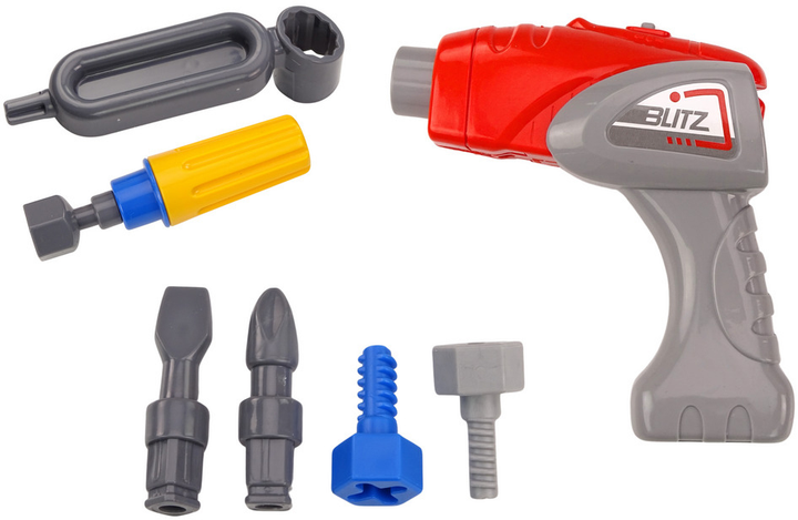 Ciężarówka kreskówkowa do skręcania LEAN Toys DIY z dźwigiem Czerwono-szara (5905991018872) - obraz 4