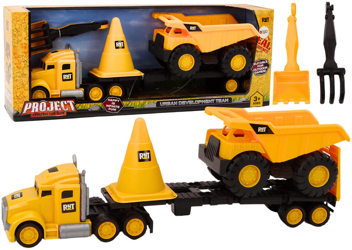 Zestaw sprzętu budowlanego LEAN Toys Ciężarówka + Wywrotka z akcesoriami (5905991018339) - obraz 3