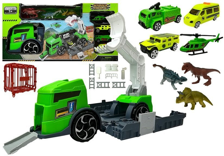 Zestaw do zabawy LEAN Toys Autotransporter z dinozaurami i samochodami (5904204753036) - obraz 1