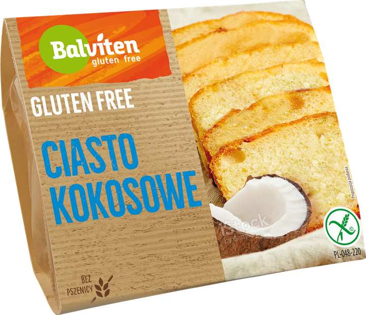 Кекс без глютена кокосовый Balviten 220 г - Фото 1 Кекс без глютена кокосовый Balviten 220 г - изображение 1
