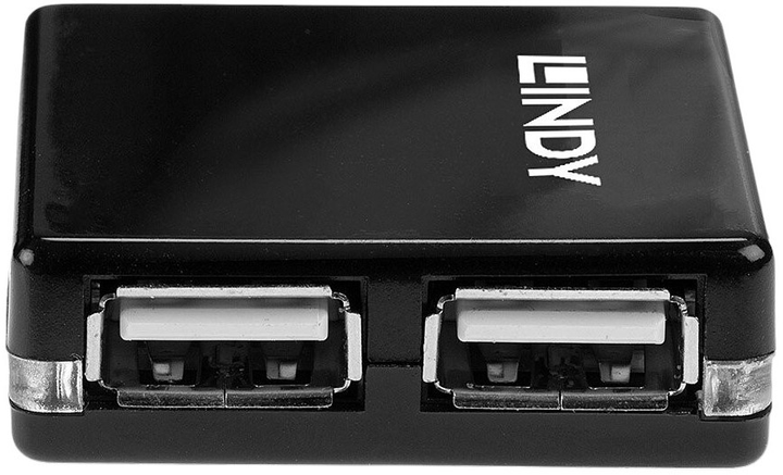 USB-хаб Lindy 4 Port USB 2.0 Mini Black (42742) - зображення 2