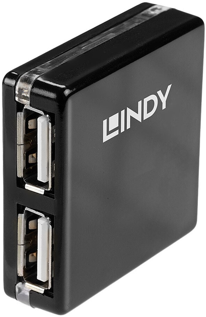 USB-хаб Lindy 4 Port USB 2.0 Mini Black (42742) - зображення 5