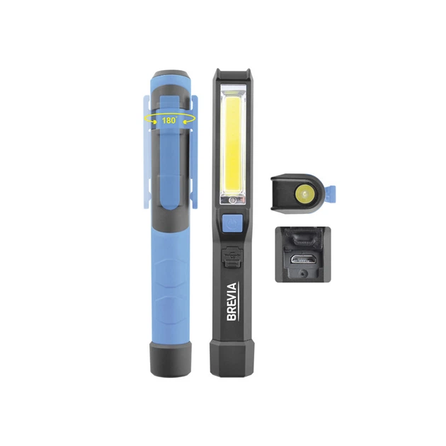 Ліхтар LED інспекційний Brevia Pen Light 2W COB+1W LED 150lm 900mAh+microUSB STM00882 - зображення 3