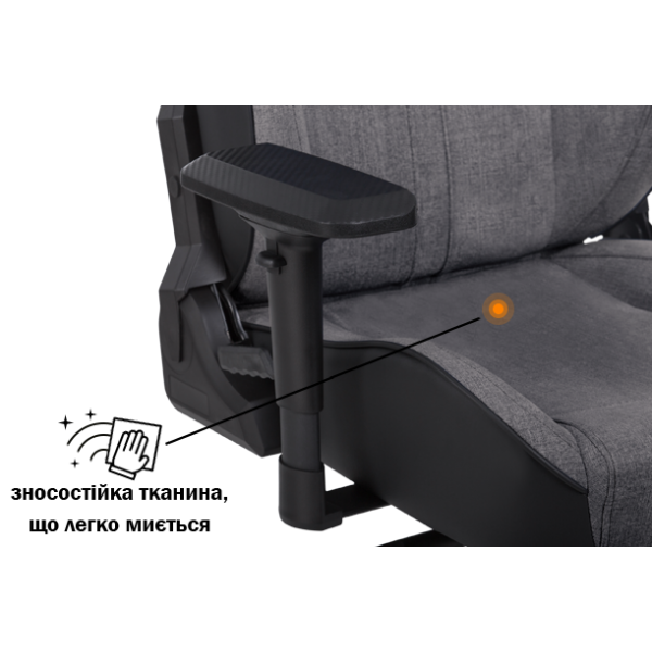 Геймерське крісло GT Racer X-8009 Fabric Light Gray/Black - зображення 3