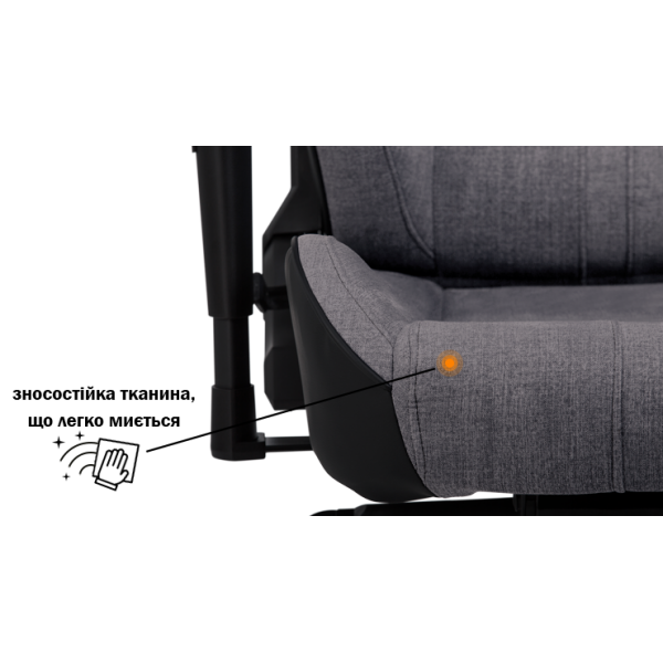 Геймерське крісло GT Racer X-8009 Fabric Light Gray/Black - зображення 4
