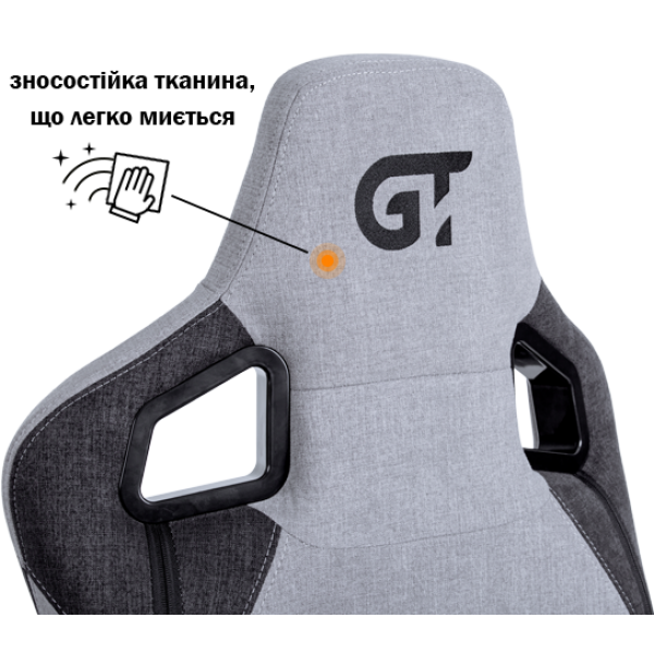 Геймерское кресло GT Racer X-8005 Light Grey/Black Suede - изображение 4