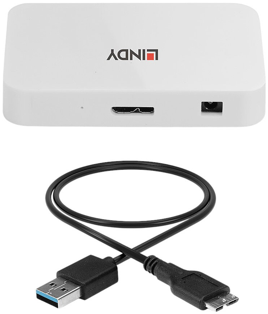 USB-хаб Lindy 4 Port USB 3.0 White (43143) - зображення 5