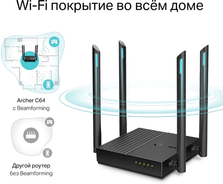 Маршрутизатор Wi-Fi Роутер TP-Link Archer C64 - Фото 3 Маршрутизатор Wi-Fi Роутер TP-Link Archer C64 - изображение 3