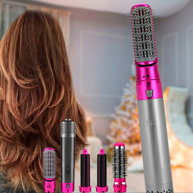 Стайлер 5в1 HAIR BRUSH Styler мультистайлер Фен-щетка-браш для укладки волос и придания объема - изображение 4