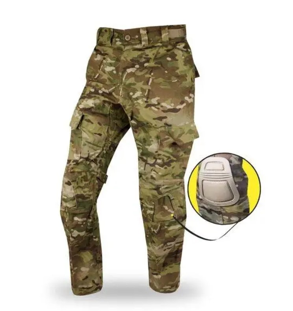 Штани вогнетривкі Army Combat Pant FLAME RESISTANT W2 OCP Scorpion Multicam Розмір L Large Regular + наколінники Crye Precision - зображення 2