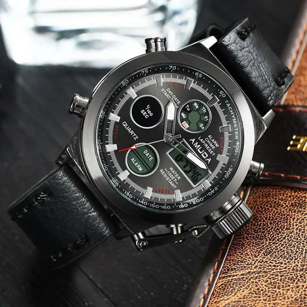 Армейские мужские часы AMST 3003 Black (противоударные с подсветкой) - изображение 3