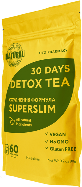 Фіточай Доктор Фіто Detox Схуднення формула Superslim у пакетиках 60 шт (4820167092832) - зображення 1