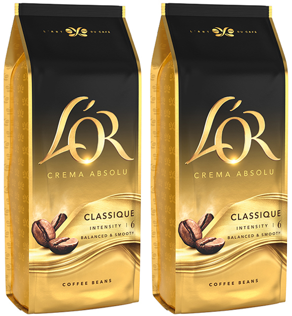 Набір кави в зернах L'OR Crema Absolute Classic 1 кг x 2 шт від Rozetka на платформі USKIDKA Акція на Набір кави в зернах L'OR Crema Absolute Classic 1 кг x 2 шт від Rozetka