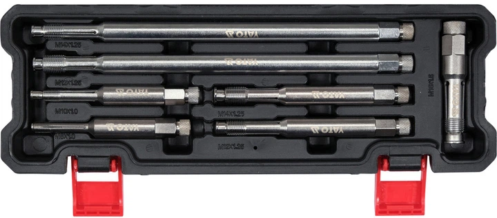 Gwintowniki do gniazd świec zapłonowych YATO M8 - M18 80 - 260 mm 7 elementów (YT-17708) - obraz 2