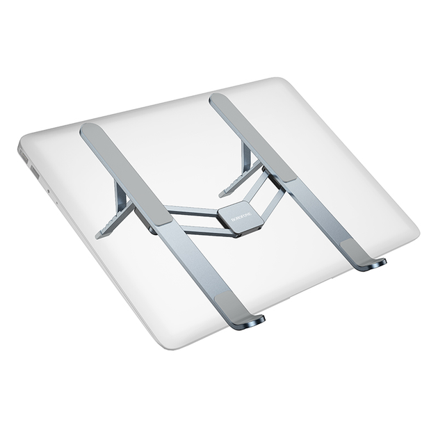 Підставка для ноутбука BOROFONE BH117 Graceful metal folding notebook stand Metal Gray (6941991114434) - изображение 4