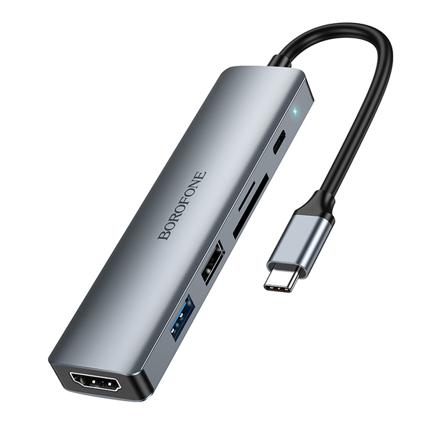 ぽにょんDH15 Адаптер Borofone DH15 Buddy Type-C (HDMI + USB 3.0 + USB 2.0 + SD