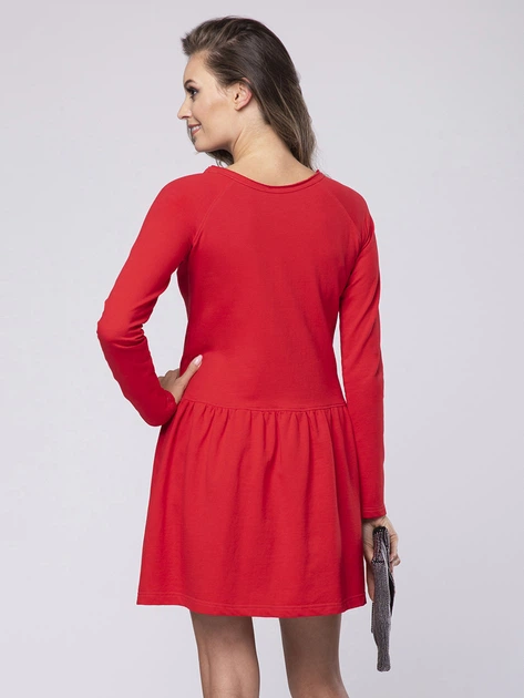 Sukienka trapezowa damska Look Made With Love 710 Happy L/XL Czerwona (5903999300173) - obraz 2