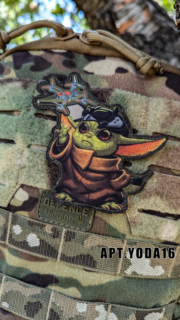 Военный шеврон Shevron.patch мастер Йода с дроном на липучке (YODA16) - изображение 2