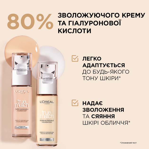 Легкий тональний крем для обличчя L'Oreal Paris True Match Super Blendable Foundation з гіалуроновою кислотою N2 30 мл (3600522862390) - зображення 5