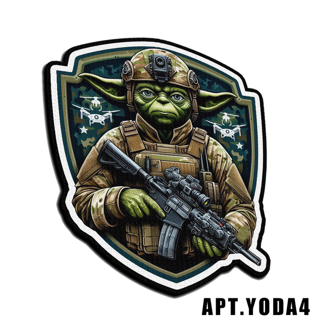 Военный шеврон Shevron.patch мастер Йода с оружием на липучке (YODA4) - изображение 1