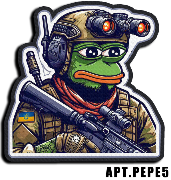 Военный шеврон Shevron.patch боевая лягушка Пепе с прибором ночного видения (PEPE5) - изображение 1