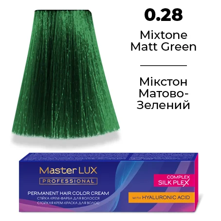Стійка крем-фарба для волосся Master LUX 0.28 Мікстон матово-зелений 60 мл (2388274340) - Фото 1 Стійка крем-фарба для волосся Master LUX 0.28 Мікстон матово-зелений 60 мл (2388274340) - зображення 1