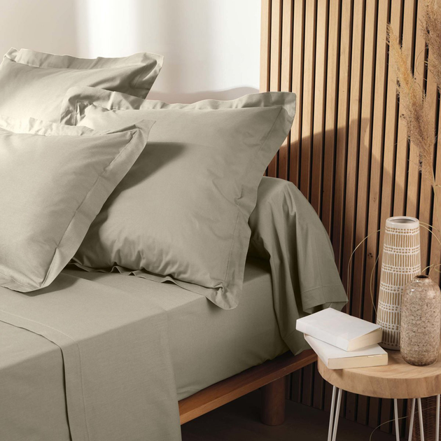 Prześcieradło Douceur d'interieur Biolina z organicznej bawełny taupe 240 x 300 cm (3574386443791) - obraz 3