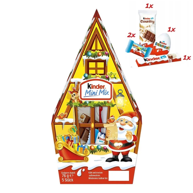 Набір Подарунок новорічний Будиночок Kinder Mini Mix House Кіндер міні мікс Санта 76г - Фото 1 Набір Подарунок новорічний Будиночок Kinder Mini Mix House Кіндер міні мікс Санта 76г - изображение 1