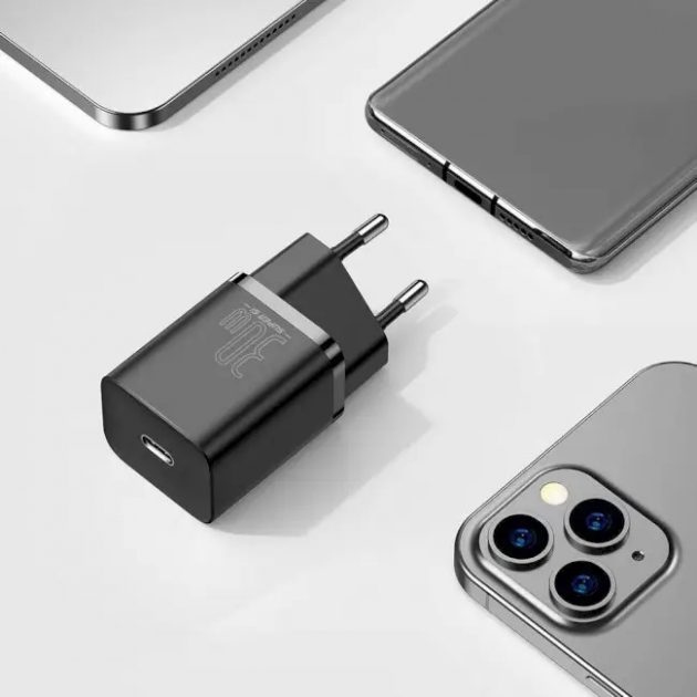 Сетевое зарядное устройство 30W Baseus Super Si Quick Charger PD3.0 3A CCSUP-J01 Type-C Black - изображение 7