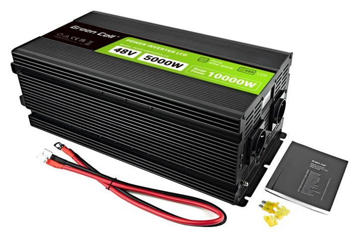 Przetwornica Greencell LCD 48 V/230 V 5000 W/10000 W Czysty sinus (INVGC48P5000LCD) - obraz 4