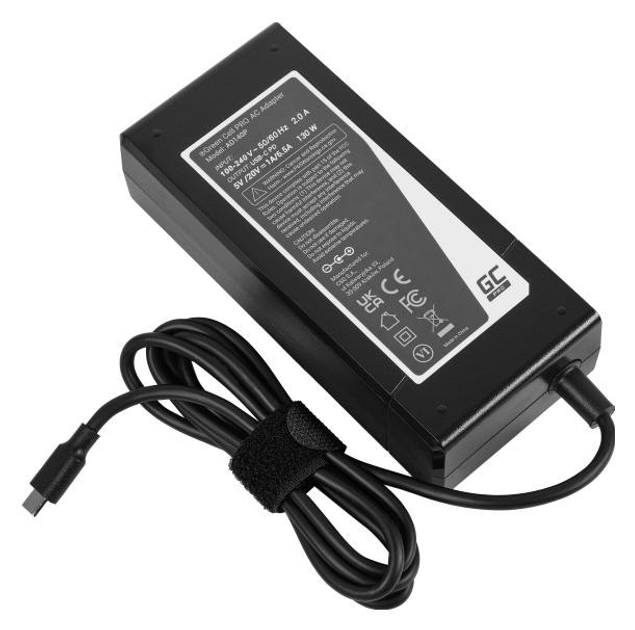 Zasilacz do laptopa Green Cell USB-C 130 W 5 V-9 V-12 V-15 V/3 A 20 V/6.5 A PD (AD140P) - obraz 4