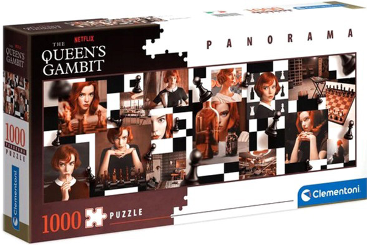 Puzzle Clementoni Queen's Gambit panoramiczne Netflix 1000 elementów (8005125396962) - obraz 1