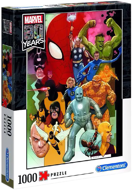 Puzzle Clementoni Marvel 80 years 2020 1000 elementów (8005125395347) - obraz 1