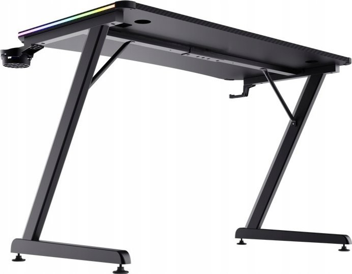 Biurko komputerowe Trust GXT 709 LUMINUS RGB 25184 Black (8713439251845) - obraz 6