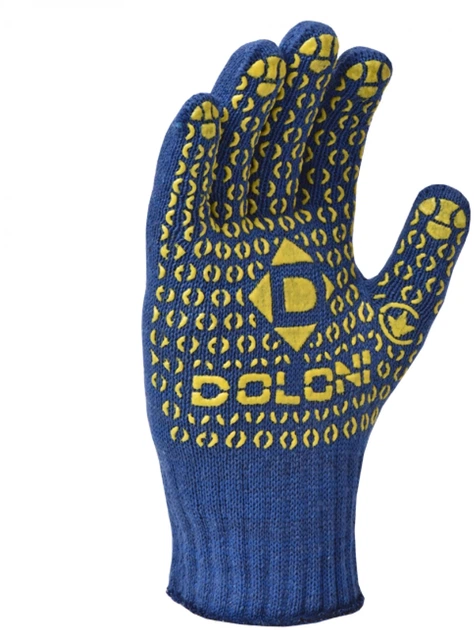 Рукавички DOLONI "Універсал" трикотажні з ПВХ сині 10 клас / 10 розмір (646) - Фото 2 Рукавички DOLONI "Універсал" трикотажні з ПВХ сині 10 клас / 10 розмір (646) - зображення 2