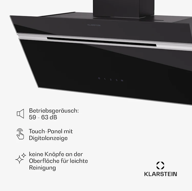 Витяжка для кухні Klarstein Alina Сенсорна кухонна витяжка з підсвічуванням 610 м³/год - зображення 2