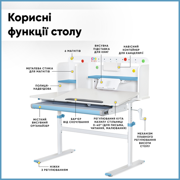 Детский стол Evo-Kids TH-230 Blue (TH-230 W/BL) - изображение 2