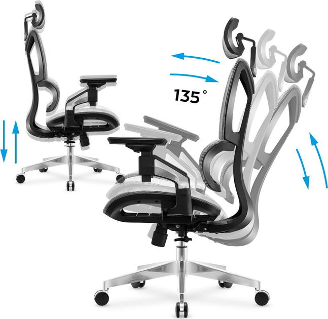 Fotel biurowy ergonomiczny Mark Adler Expert 8.5 Szary (5903796010374) - obraz 10