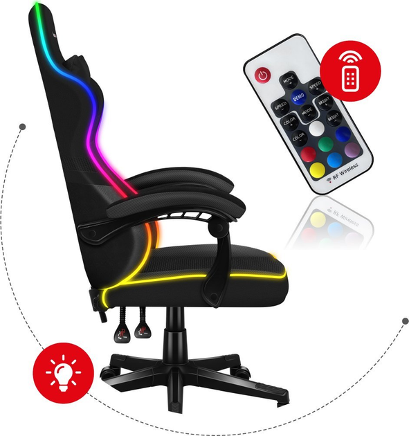 Ігрове крісло Huzaro Force 4.4 RGB Black (5903796013160) - зображення 3