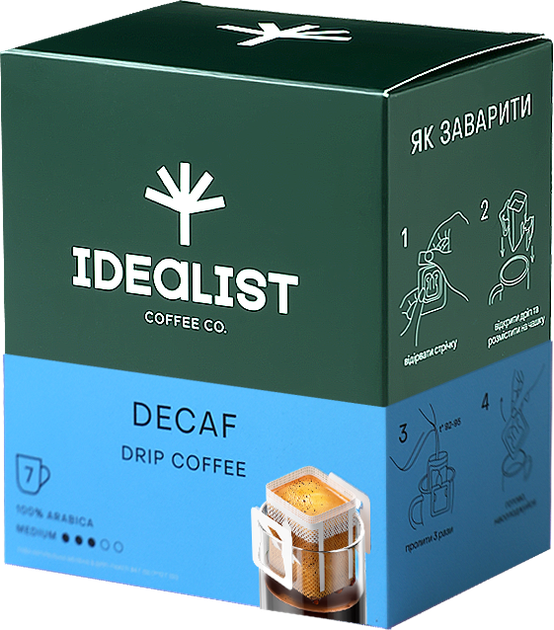 Акція на Кава мелена Дріп-пакет Idealist Coffee Co Декафінато 7 шт х 12 г від Rozetka