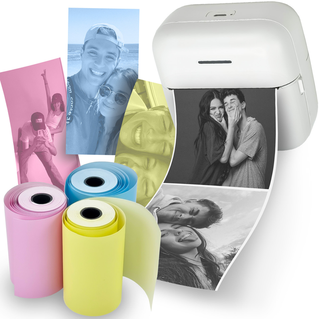 Портативный термопринтер JETIX Mini Printer Student + 5 рулонов самоклеящейся бумаги в комплекте - изображение 8