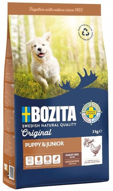 Сухий корм для цуценят і молодих собак Bozita Original Puppy & Junior Курка 3 кг (7311030410237) - зображення 1