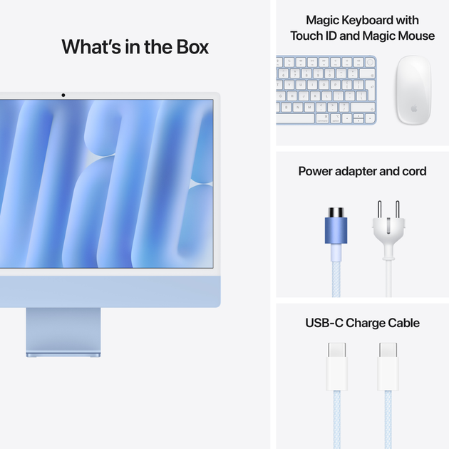 Моноблок Apple iMac 24" М4 4.5К 10‑ядер GPU 256GB Blue (MWV13UA/A) - изображение 9