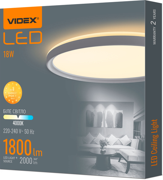 Потолочный светильник VIDEX DL3R 18W 4000K Белый (VL-DL3R-184W) - изображение 3